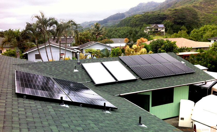 4.4 KW Sloped Roof Solar System Near Ocean - Kauai, Hawaii