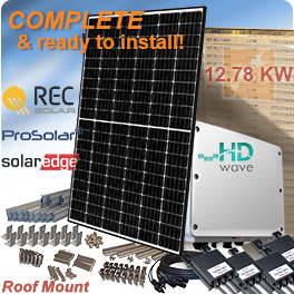 12.78KW REC ALPHA系列REC355AA太阳能电池板系统