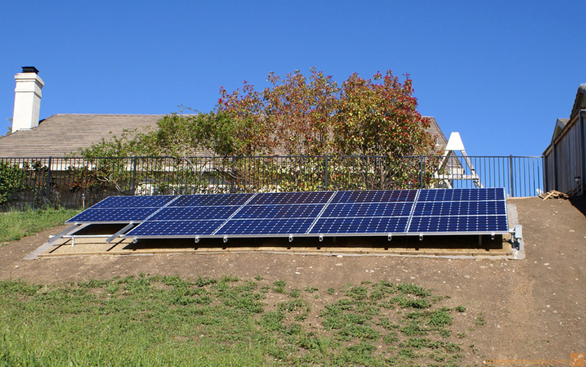 3 KW DIY地面安装太阳能系统W / SMA逆变器 -  Rocklin，CA