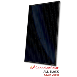 加拿大太阳能全黑CS6K-280M太阳能电池板批发