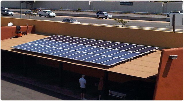 90 KW车棚安装的太阳能系统
