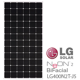 LG氖气2 BiFacial LG400N2T-J5 400W 72电池太阳能电池板