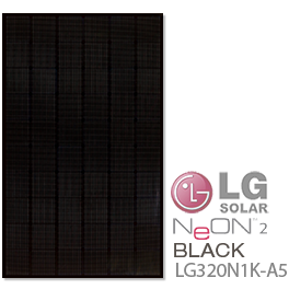 LG LG320N1K-A5 320W霓虹2黑色太阳能电池板 - 低价格