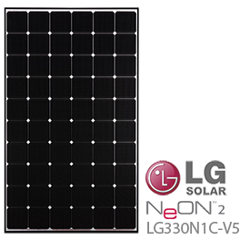 霓虹灯LG 2 LG330N1C-V5太阳能电池板 - 低价格