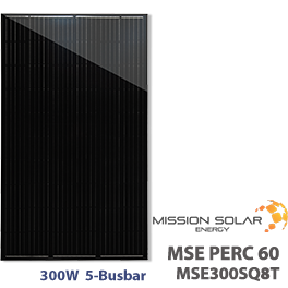 Mission Solar 300W MSE300SQ8T 5母线太阳能电池板 - 低价格