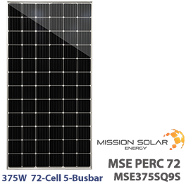 使命太阳能MSE375SQ9S 375W PERC 72太阳能电池板 - 低价格