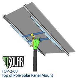 MT Solar 2x 60 cell Solar Panel Top of Pole Mount - Top 2-60
