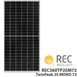 REC 360W REC360TP2SM72 TWINPEAK 2S MONO 72 PERC太阳能电池板价格