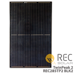 REC TwinPeak 2 REC285TP2-BLK2 285W黑色太阳能电池板