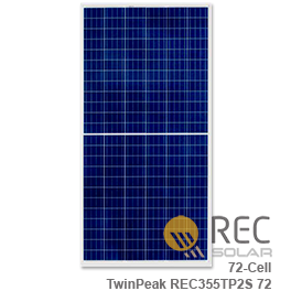 Rec Twinpeak Rec35555TP2S 72 355W太阳能电池板 - 批发价格