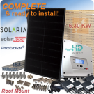 6.30kW DIY Solaria PowerXT 350R-PD太阳能电池板系统