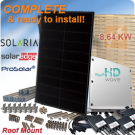 8.64kW Solaria PowerXT 360R-PD全黑太阳能电池板系统