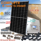 9.6kW N-PEAK REC320NP家用地面安装太阳能系统