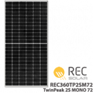 REC 360W REC360TP2SM72 TwinPeak 2S单声道72 PERC太阳能电池板的价格