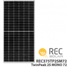 REC 375W REC375TP2SM72 TwinPeak 2S单声道72 PERC太阳能电池板的价格