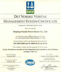 纳拉达电池TUV TL 9000认证