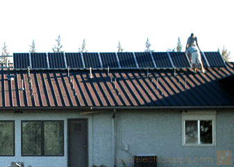 太阳能电池板站元l seam roof