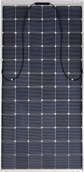 LG霓虹272-cell solar panel rear view with MC4 cables