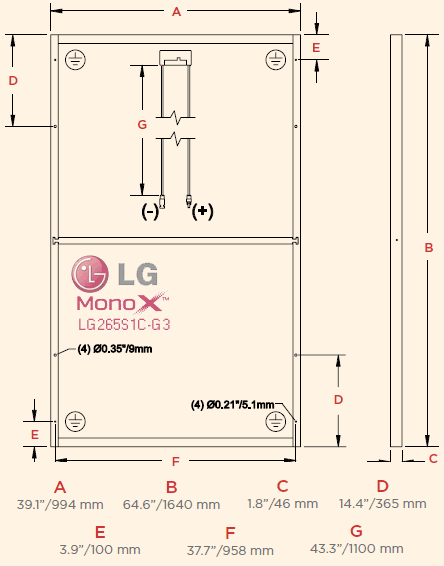 LG LG265S1C-G3的尺寸