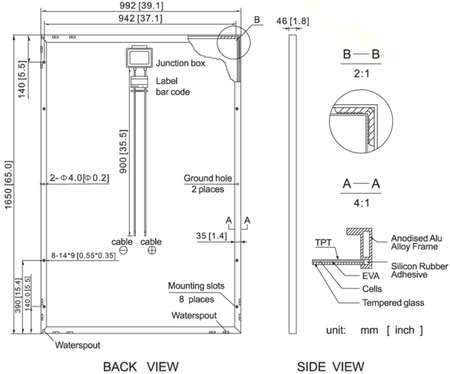 Perlight Solar PLM-250M-60太阳能组件图