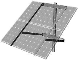 2杆细节图画的太阳能电池板侧