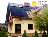 black N-PEAK REC solar panel system mounted on roof